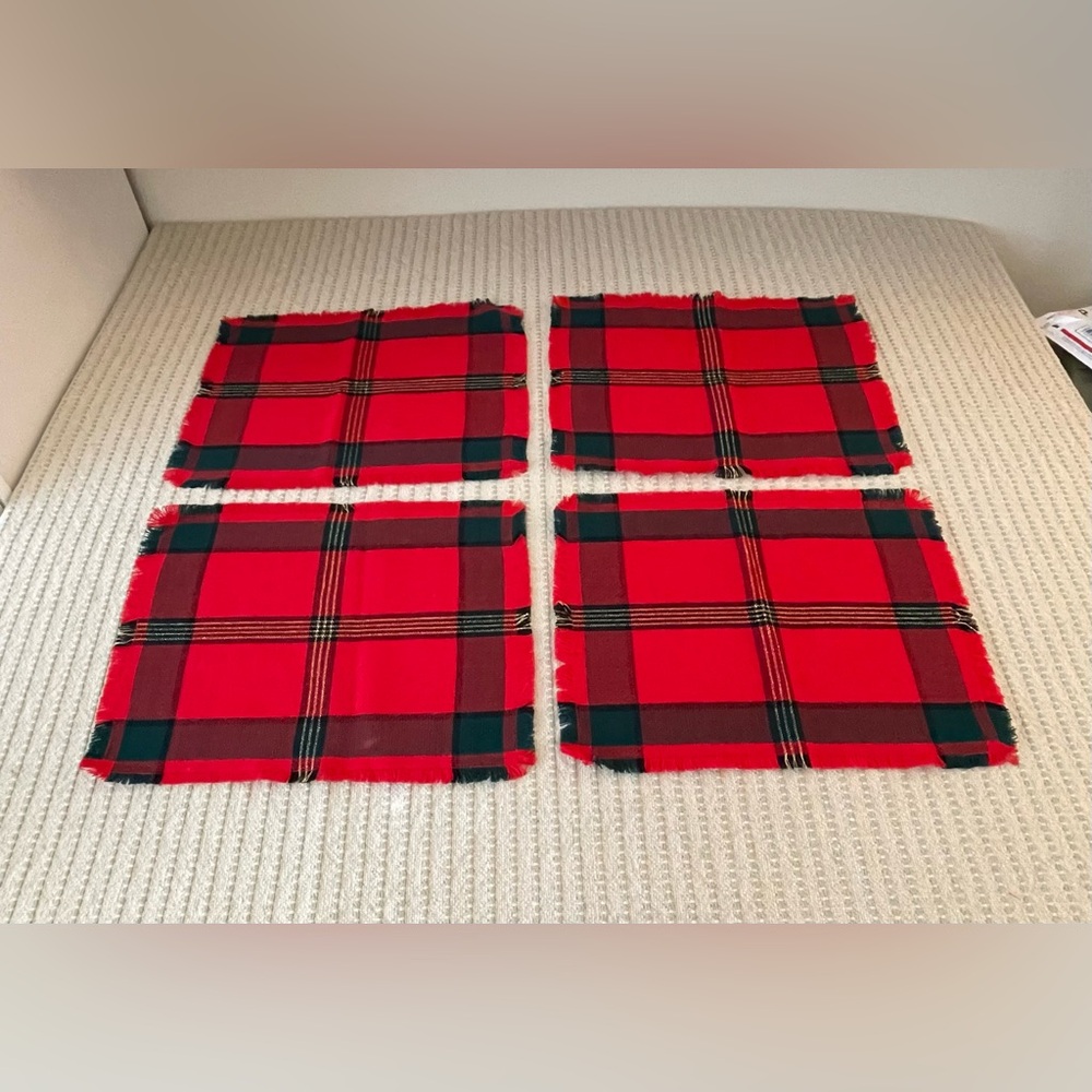 Red Plaid Placemats - Set of 4 - Christmas